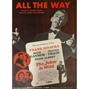 All The Way Frank Sinatra 1957 Vintage Sheet Music from The Joker Is Wild Movie